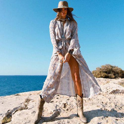 Bohemian Long Sleeve Kimono Robe - SHExFAB