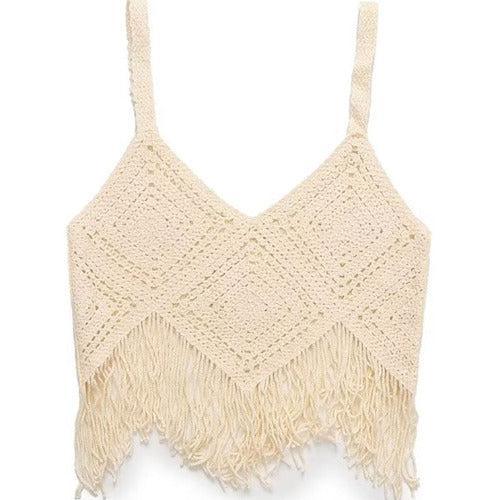 Boho Tassel Crochet Crop Top - SHExFAB