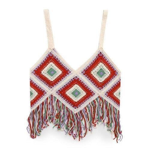 Boho Tassel Crochet Crop Top - SHExFAB