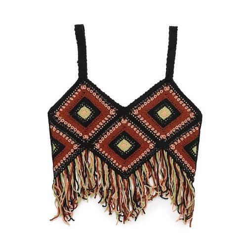 Boho Tassel Crochet Crop Top - SHExFAB