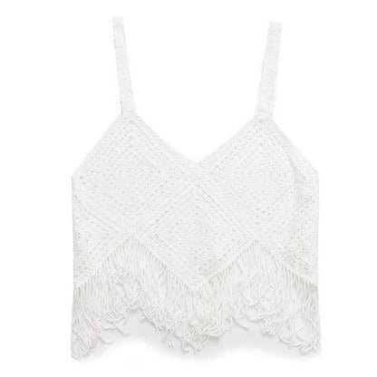 Boho Tassel Crochet Crop Top - SHExFAB