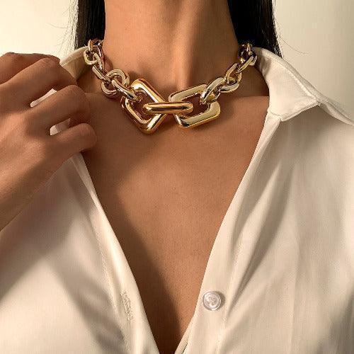 Bold Gold Chunky Chain Necklace - SHExFAB