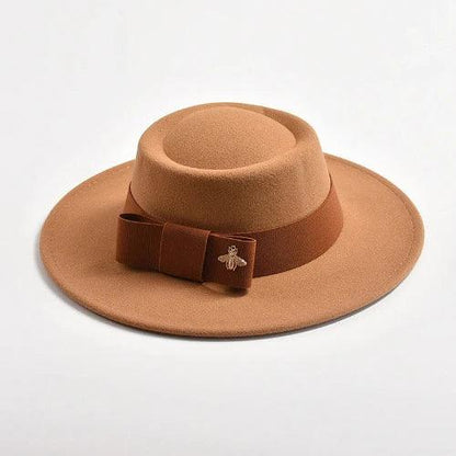 Bow Knot Felt Concave Fedora Hat - SHExFAB