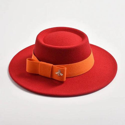 Bow Knot Felt Concave Fedora Hat - SHExFAB