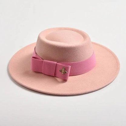 Bow Knot Felt Concave Fedora Hat - SHExFAB