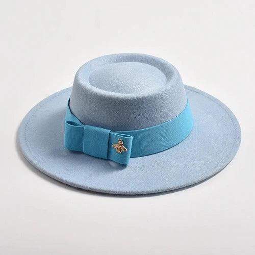 Bow Knot Felt Concave Fedora Hat - SHExFAB