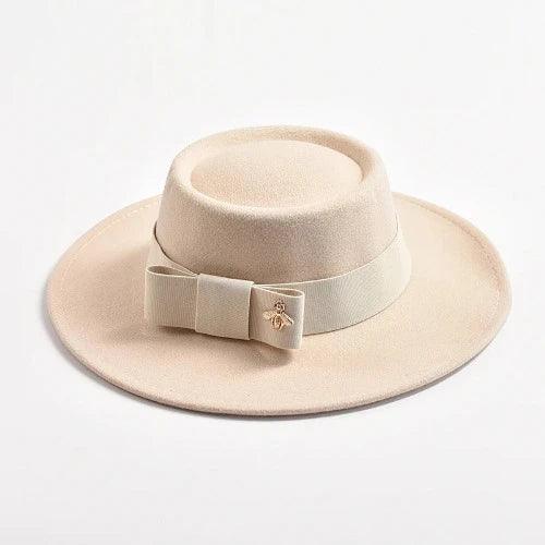 Bow Knot Felt Concave Fedora Hat - SHExFAB