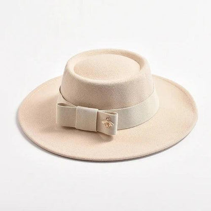 Bow Knot Felt Concave Fedora Hat - SHExFAB