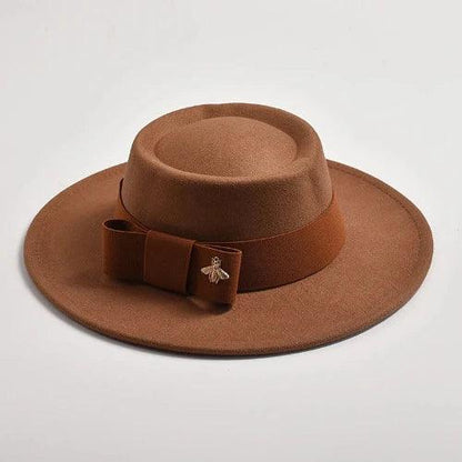 Bow Knot Felt Concave Fedora Hat - SHExFAB