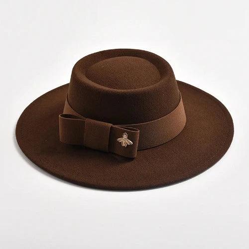 Bow Knot Felt Concave Fedora Hat - SHExFAB