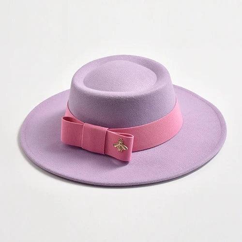 Bow Knot Felt Concave Fedora Hat - SHExFAB