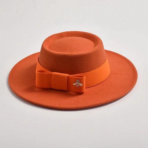 Bow Knot Felt Concave Fedora Hat - SHExFAB