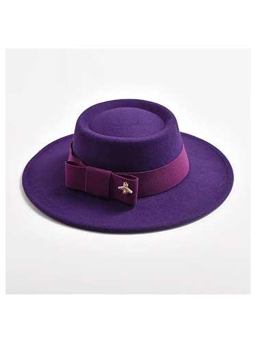 Bow Knot Felt Concave Fedora Hat - SHExFAB