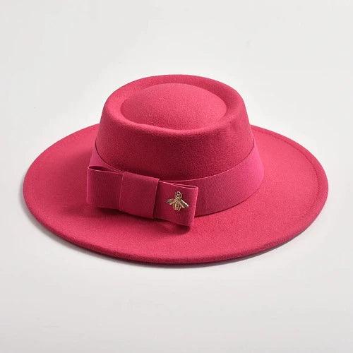 Bow Knot Felt Concave Fedora Hat - SHExFAB