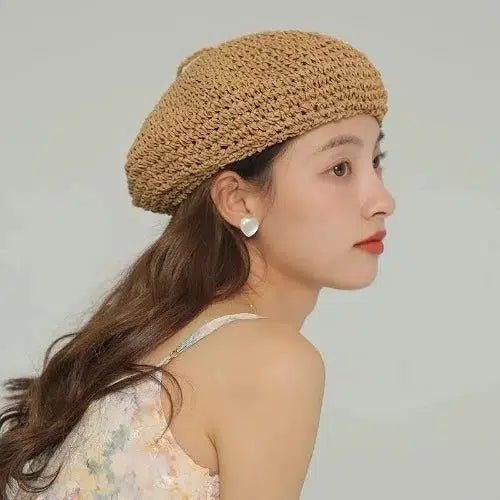 Breathable Natural Straw Beret - SHExFAB