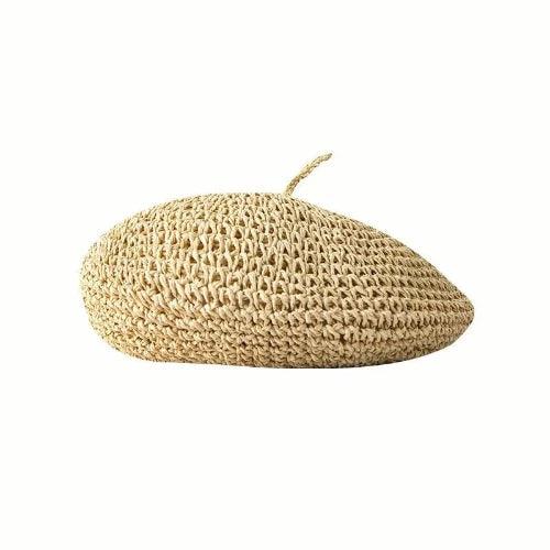 Breathable Natural Straw Beret - SHExFAB