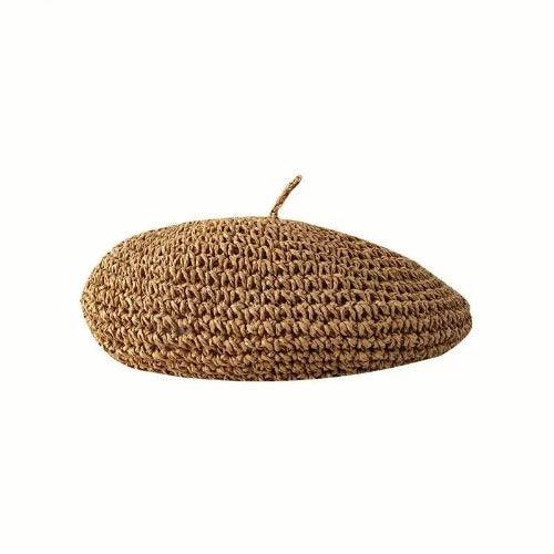 Breathable Natural Straw Beret - SHExFAB