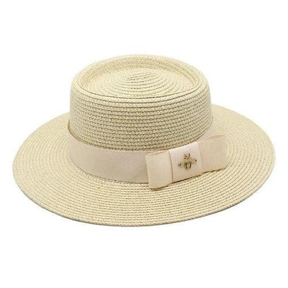 Bump Charm Ribbon Straw Panama Hat - SHExFAB