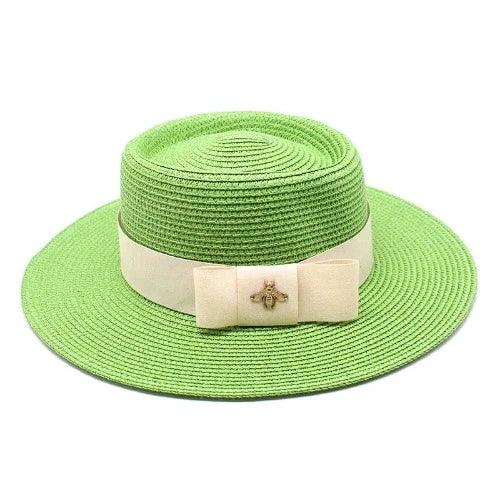 Bump Charm Ribbon Straw Panama Hat - SHExFAB