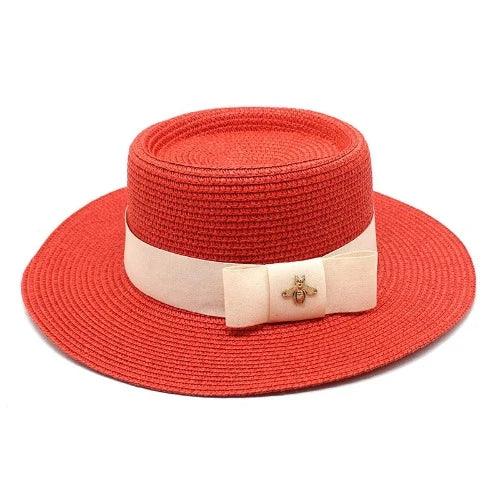 Bump Charm Ribbon Straw Panama Hat - SHExFAB