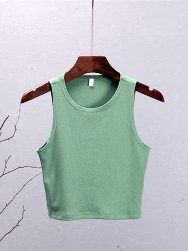 Casual Knit Crop Tank Top - SHExFAB