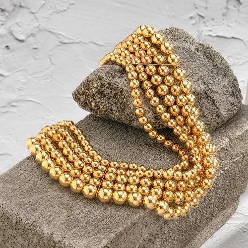 Chunky Bead Multi - Strand Necklace - SHExFAB