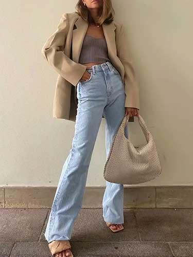 Classic Straight Leg Loose Fit Denim Jeans - SHExFAB