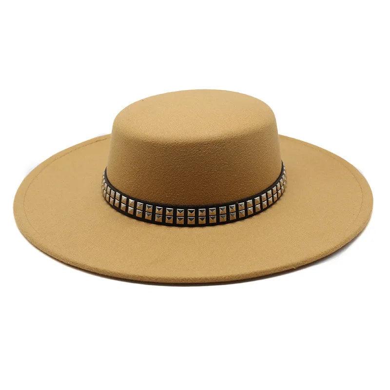 Classic Wool Felt Fedora Hat with Belt - SHExFAB