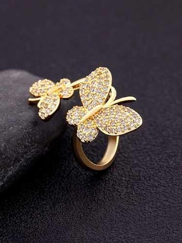 Cubic Zirconia Butterfly Fashion Ring - SHExFAB