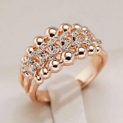 Cubic Zirconia Chain Cocktail Ring - SHExFAB