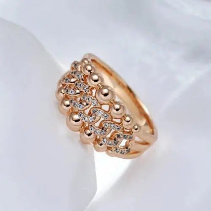 Cubic Zirconia Chain Cocktail Ring - SHExFAB