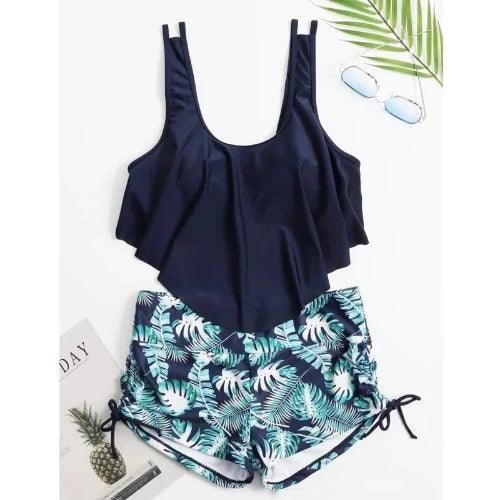 Cute Padded Top with Short Two Piece Swimsuit - SHExFAB