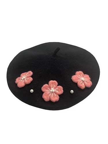 Cute Pearl Flower Wool Painter Hat - SHExFAB