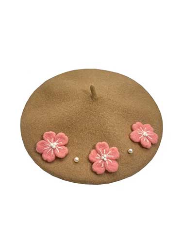 Cute Pearl Flower Wool Painter Hat - SHExFAB