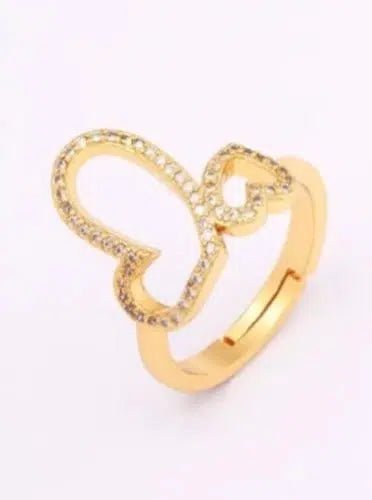 CZ Crystal Heart Adjustable Ring - SHExFAB