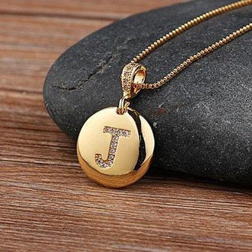 CZ Initial Letter Pendant Necklace - SHExFAB