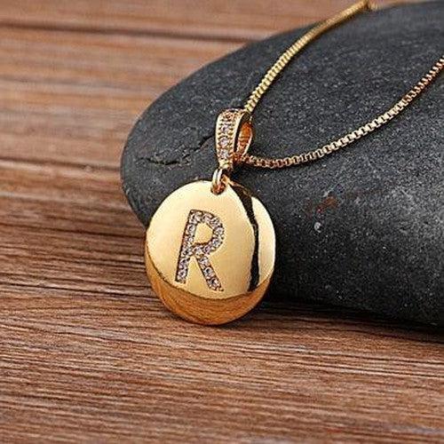 CZ Initial Letter Pendant Necklace - SHExFAB