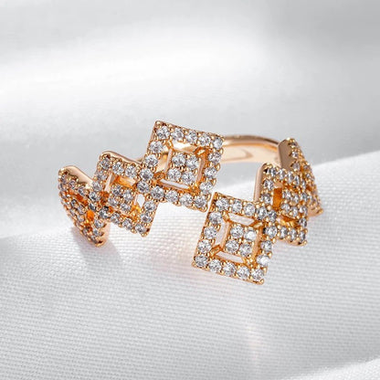 Diamond Shape Cubic Zirconia Fashion Ring - SHExFAB