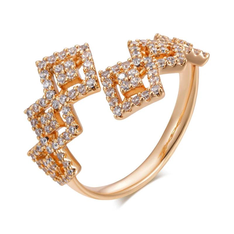 Diamond Shape Cubic Zirconia Fashion Ring - SHExFAB