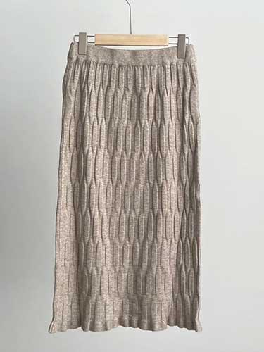 Elastic Waist Dressy Long Knitted Skirt - SHExFAB