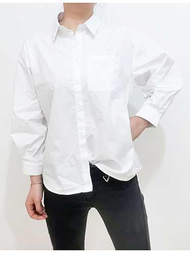 Elegant Lantern Sleeve Office White Shirt - SHExFAB