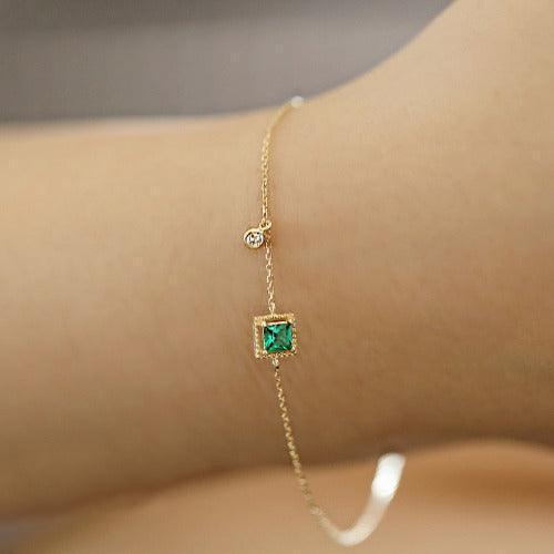 Emerald Crystal Chain Bracelet - SHExFAB