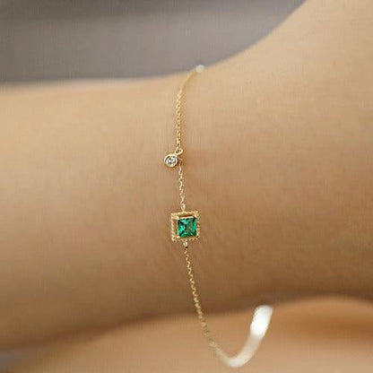 Emerald Crystal Chain Bracelet - SHExFAB