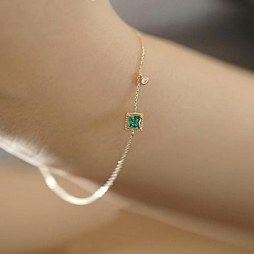 Emerald Crystal Chain Bracelet - SHExFAB