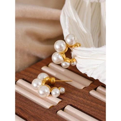 Fashion Chain Imitation Pearl Earrings - SHExFAB