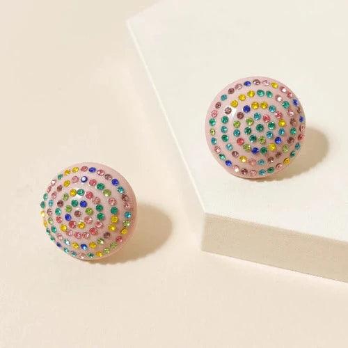 Fashion Crystal Round Stud Earrings - SHExFAB