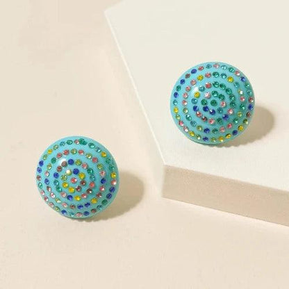 Fashion Crystal Round Stud Earrings - SHExFAB