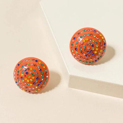 Fashion Crystal Round Stud Earrings - SHExFAB