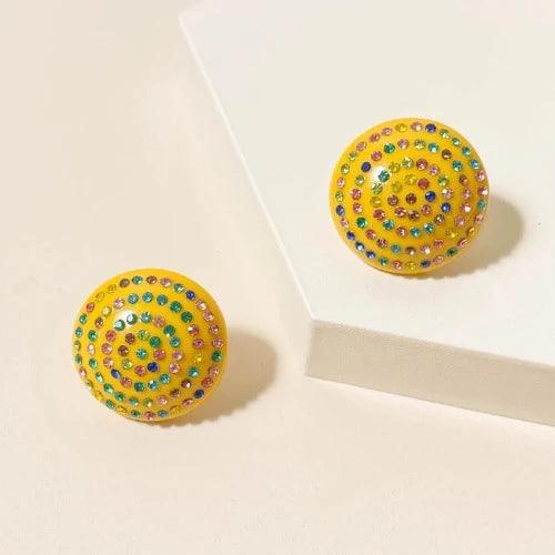 Fashion Crystal Round Stud Earrings - SHExFAB