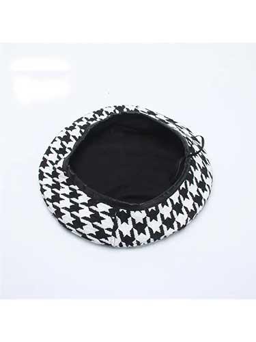 Fashion Houndstooth Artist Beret Hat - SHExFAB